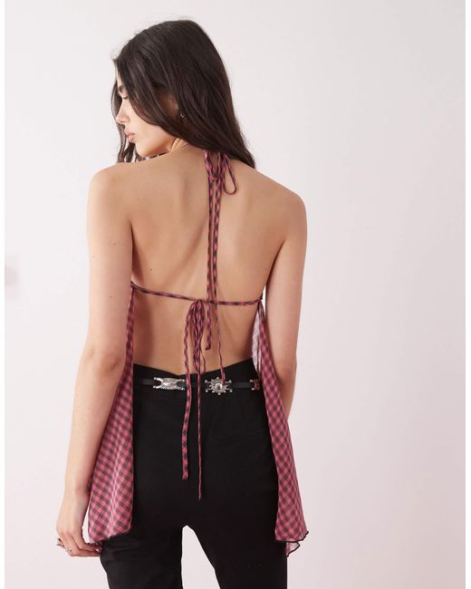 Collusion Pink Chiffon Halter Top