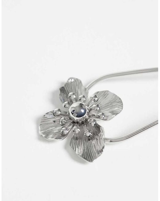 ASOS White Hair Pin With Flower Design