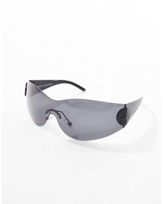 Bershka Gray Sport Frameless Sunglasses for men
