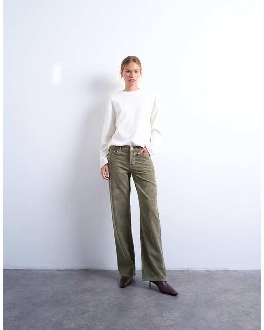 TOPSHOP White Ember Low Rise Cord Jean
