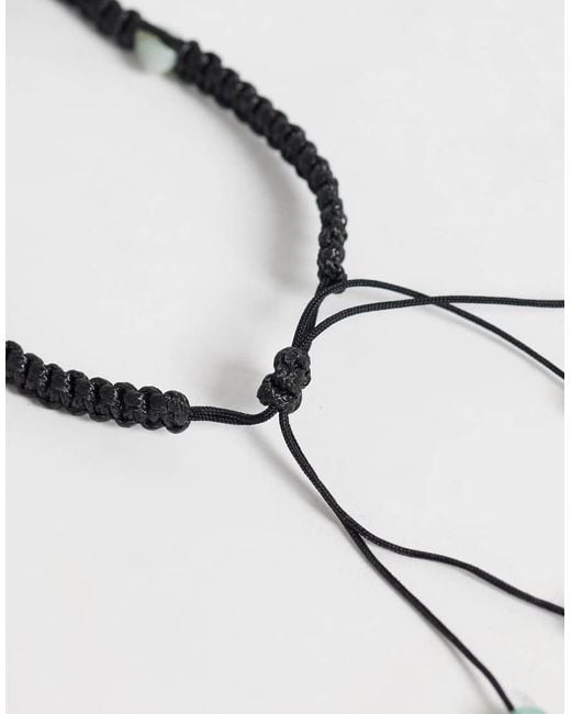 ASOS White 3 Pack Blue Beaded And Semi-precious Amazon Stone Chippings Bracelets for men