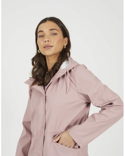Brave Soul Natural Hooded Rain Mac