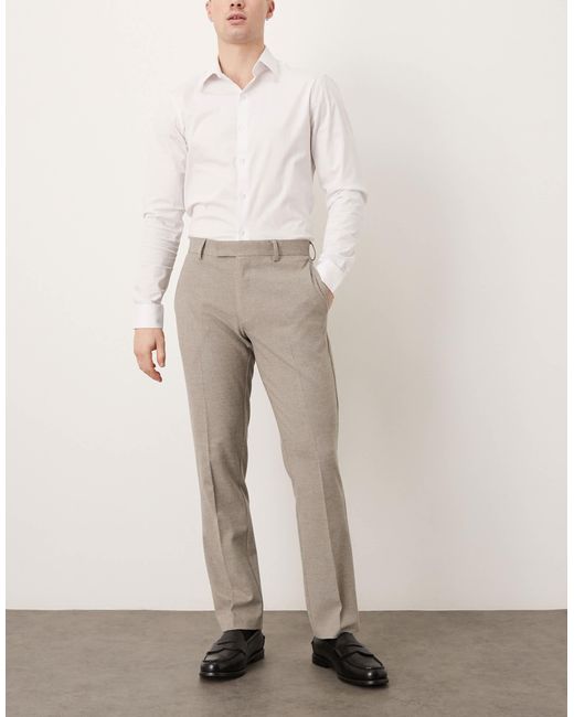 Pantalon élégant et ajusté en flanelle - chiné ASOS pour homme en coloris Natural
