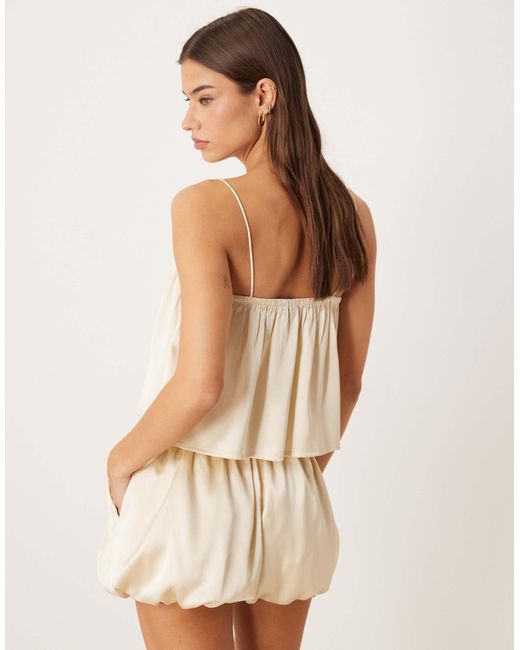 ASOS Natural Satin Bloomer Pyjamas