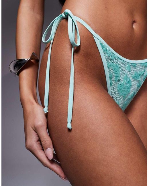 South Beach Blue Sequin Tieside Bikini Bottom