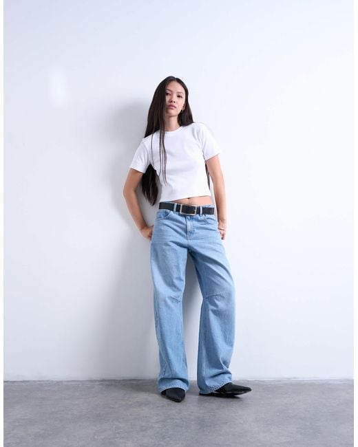 TOPSHOP Blue Shrunken Everyday Tee