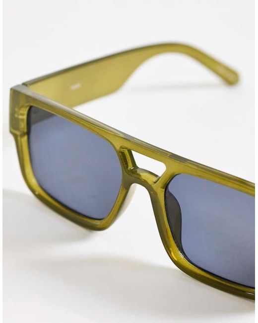 Pieces Blue Retro Aviator Sunglasses