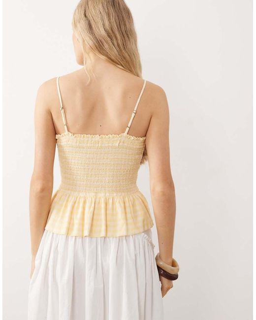 Free People Natural Sundance Shirred Strappy Top