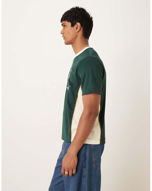 Camiseta Verde Con Diseño Gráfico De Fútbol De Punto Liso De -Blanco Abercrombie & Fitch de hombre de color Green