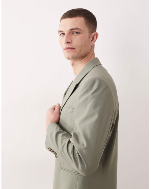 ASOS Green Double Breasted Regular Suit Jacket for men