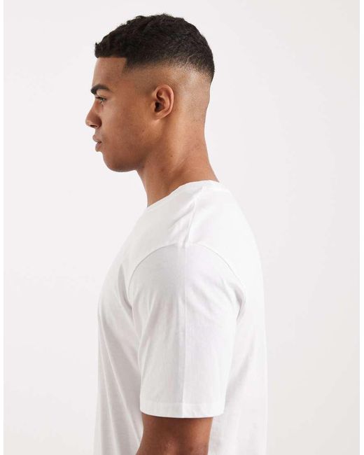 Jack & Jones White Oversized T-shirt With Front Logo for men