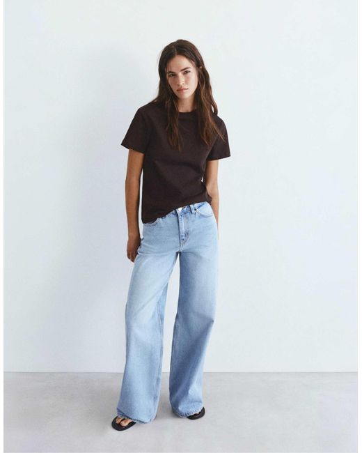 Pull&Bear Blue – kurzärmliges basic-t-shirt