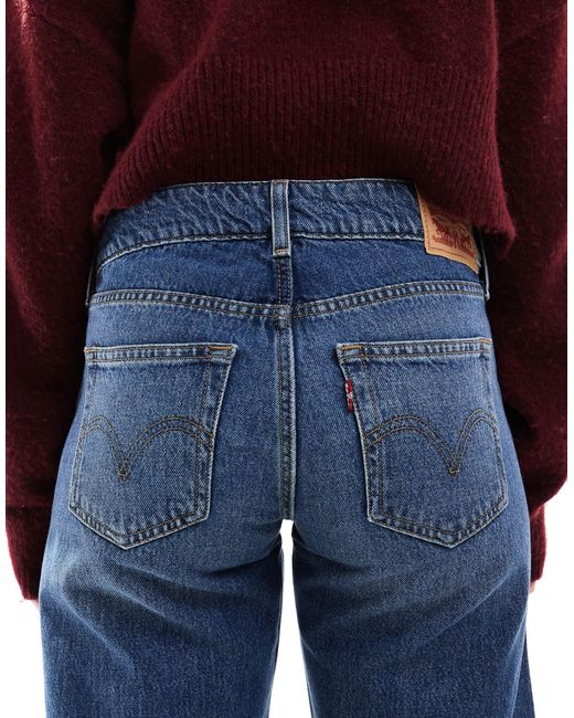 Levi's Blue Superlow Waist Straight Loose Fit Jeans