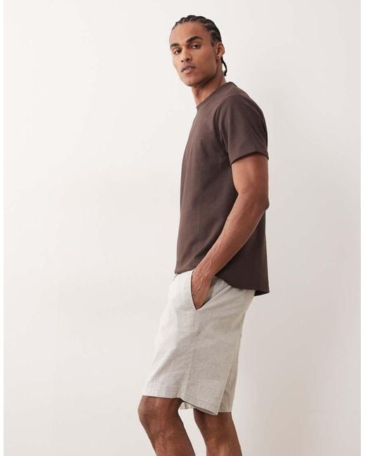 Jack & Jones Green Linen Mix Drawstring Shorts for men