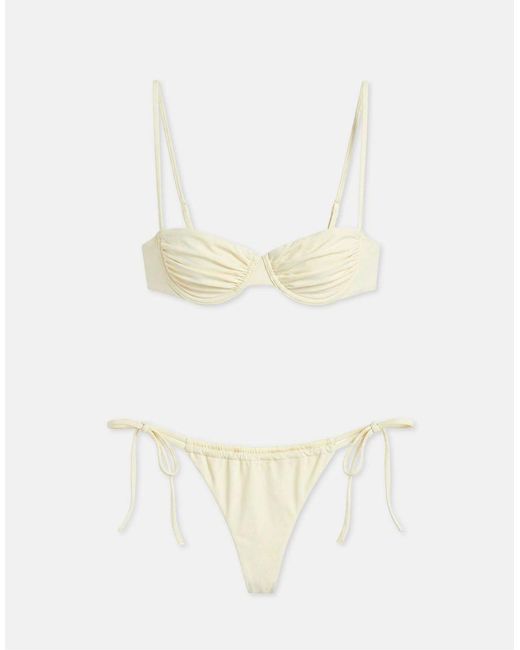 Pull&Bear Yellow Balconette Bikini Top