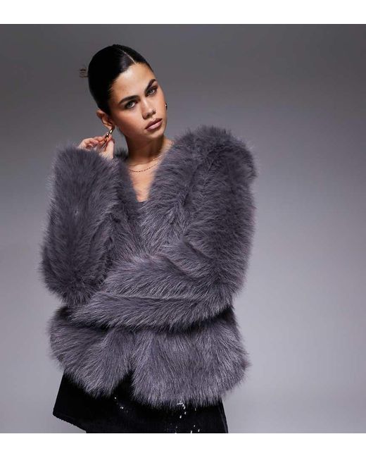 The Frolic Gray Exclusive Faux Fur Hooded Jacket