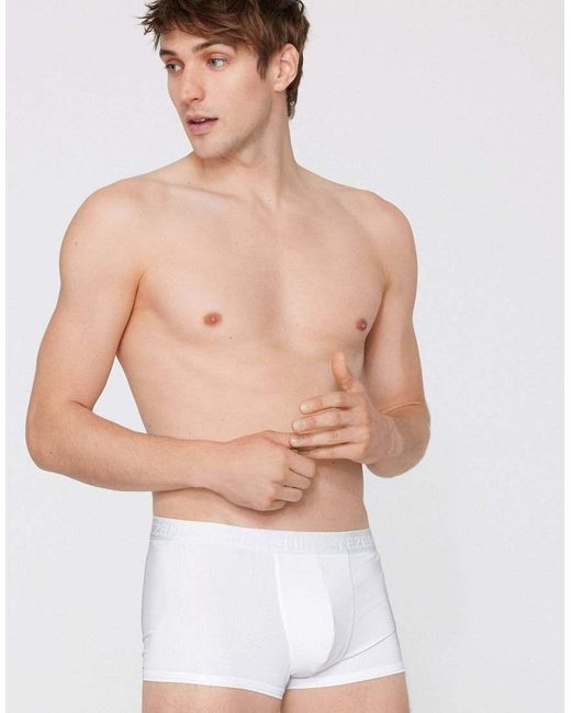 Tezenis White Elastic Microfibre Boxers With Logo for men
