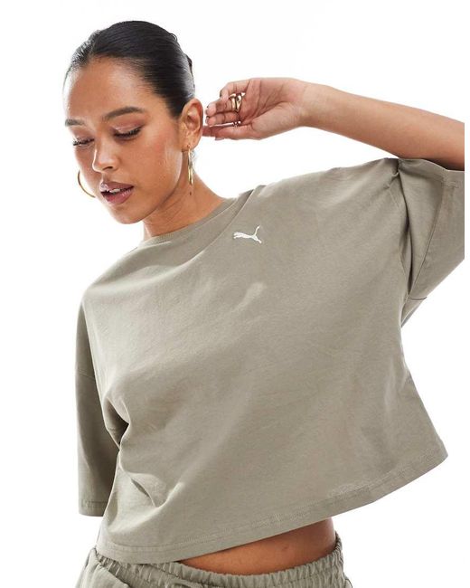 PUMA Green Wardrobe Ess Oversized Short T-Shirt
