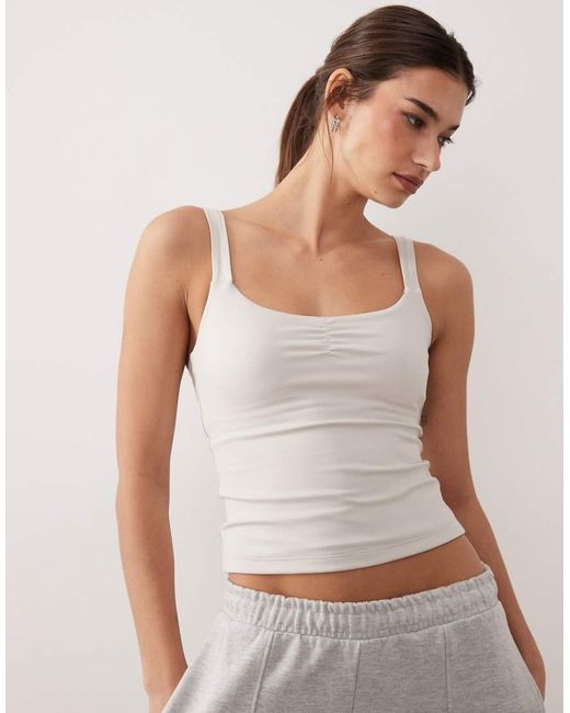 Hollister White Gilly Hicks Sweatheart Tank Top With Built