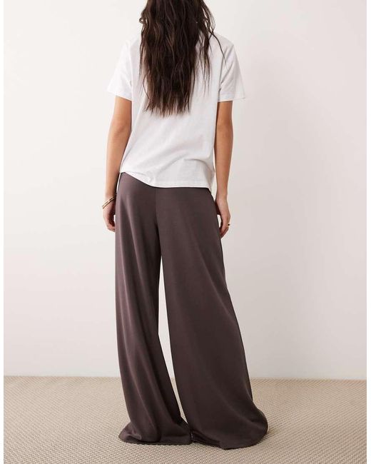 ASOS White Wide Leg With Pleat Detail Co-ord Trouser