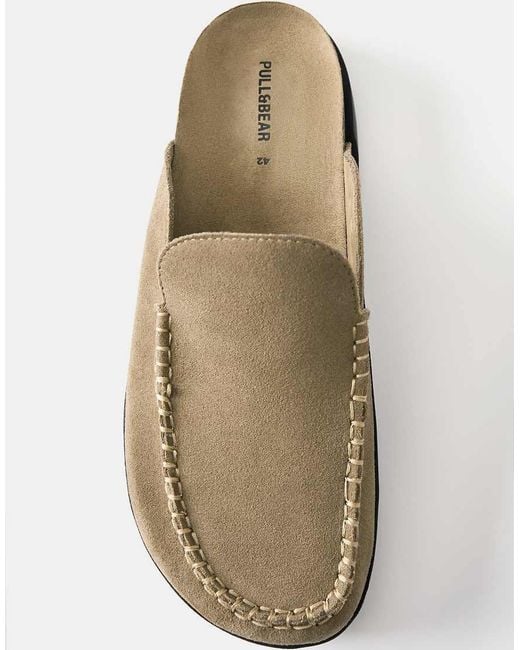 Pull&Bear Natural Leather Clogs for men