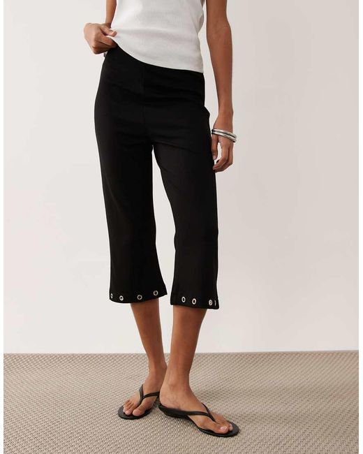ASOS Natural Flared legging Capri Trouser With Eyelet Detail