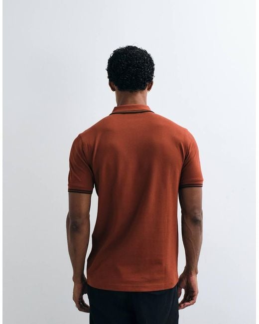 Fred Perry Red Twin Tipped Polo Shirt for men