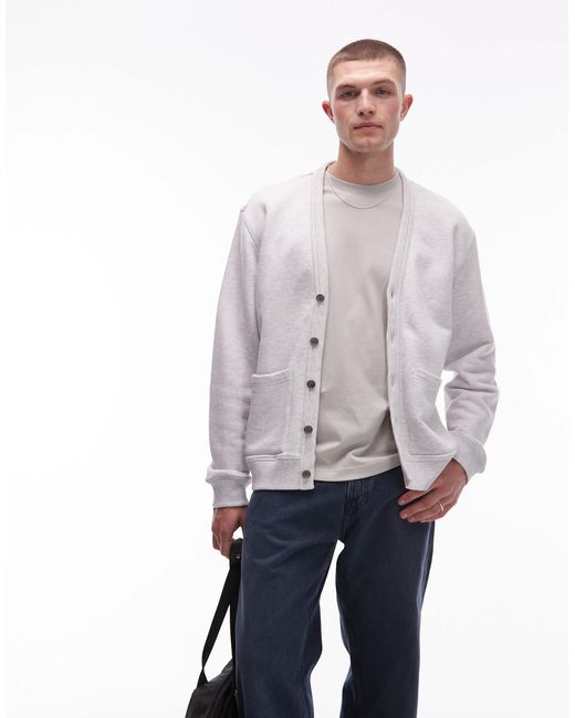 ARKET – strickjacke aus mittelschwerem terry in Gray für Herren