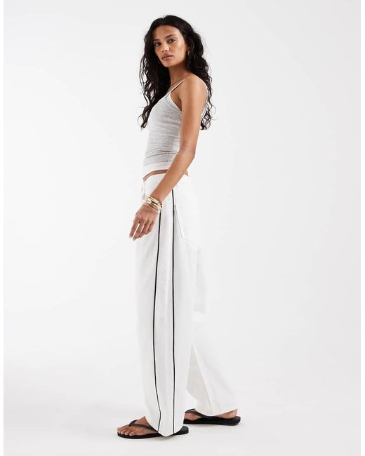 ASOS White Barrel Leg Jeans