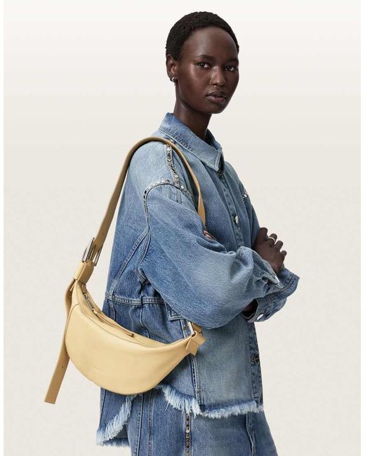 AllSaints Blue Luna Lambs Leather Crossbody Bag