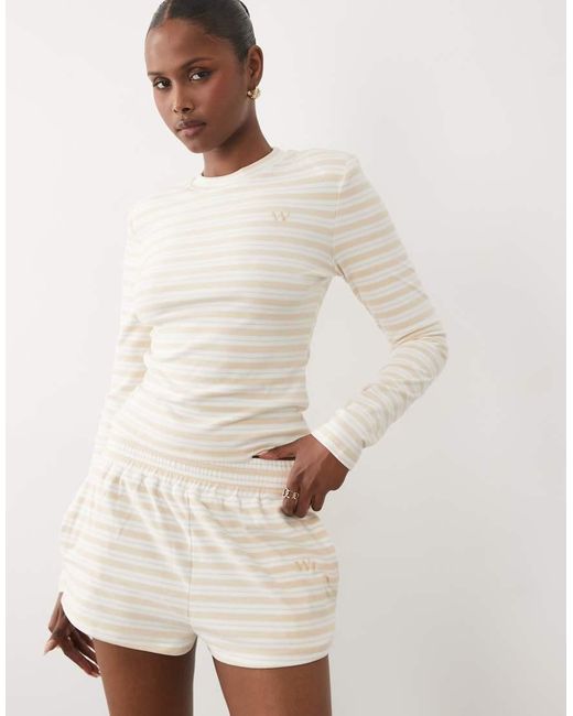 Wanderdoll Natural Frankie Premium Jersey Long Sleeve Crew Neck Top Co-Ord