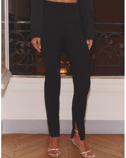 4th & Reckless Brown Fitted Split Hem Tailored Pants