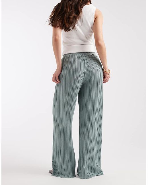 ONLY Blue Plisse Wide Leg Trousers