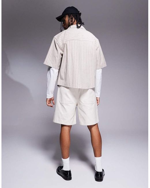 Jorts Di Media Lunghezza Color Pietra di ASOS in Gray da Uomo