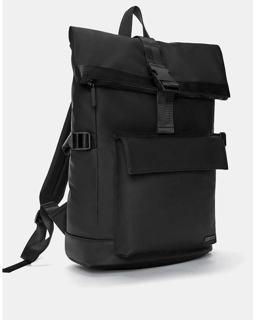 Zaino Gommato di Pull&Bear in Black da Uomo