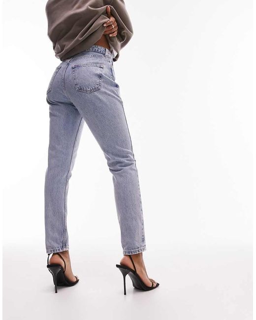 Topshop Hourglass Blue Original Mom High Rise Jean