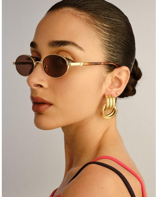 Le Specs Brown Icicle Slim Sunglasses