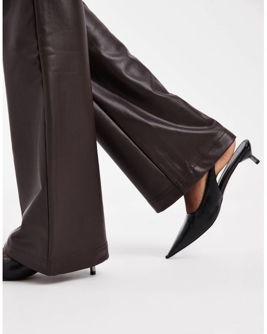 ONLY Black Faux Leather Flared Trousers