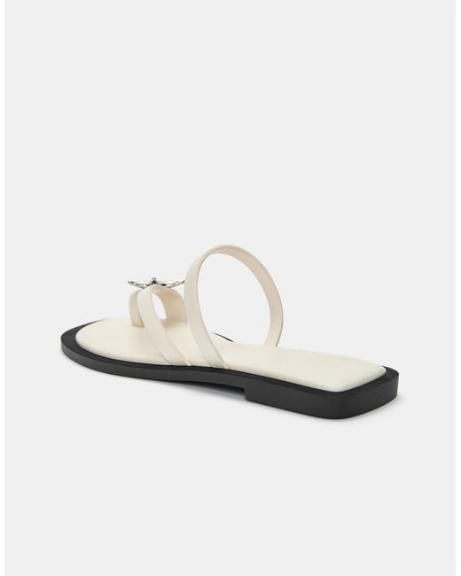 Pull&Bear White Flat Embellished Sandals