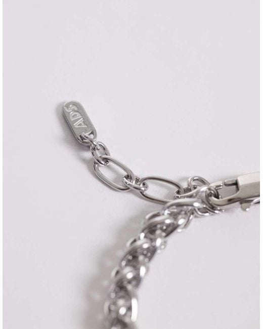 ASOS White Waterproof Stainless Steel Interlocking Link Chain Bracelet for men