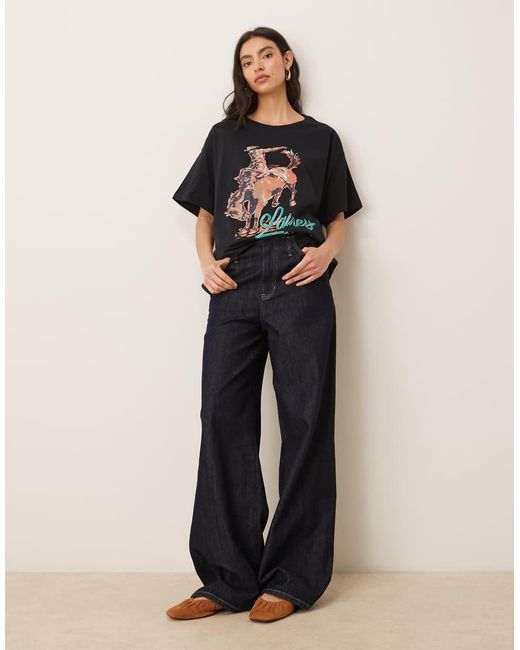 Wrangler Black X Lainey Wilson Oversized Cowboy T-shirt