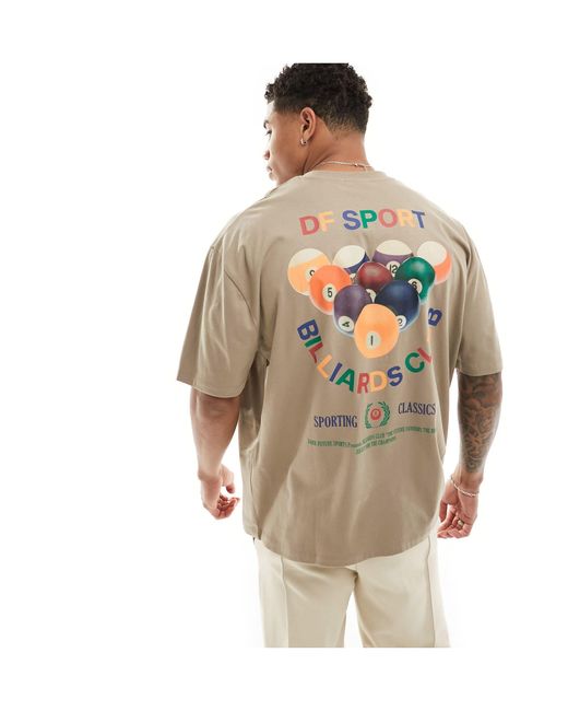 Asos dark future - t-shirt oversize avec imprimé style sport dans le dos - marron ASOS pour homme en coloris Brown