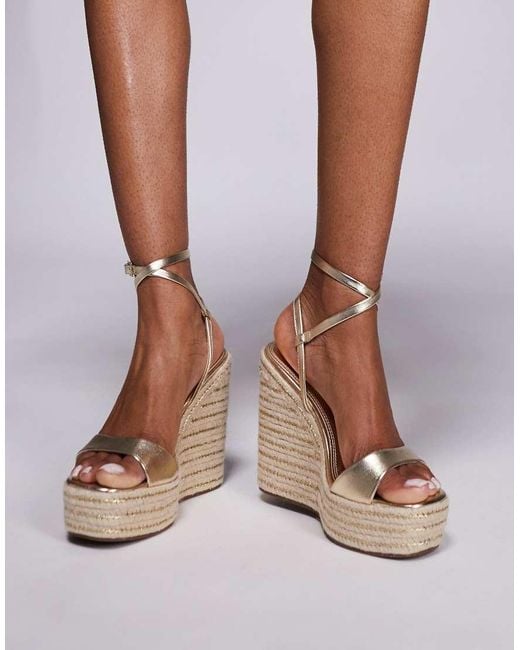 Asos Design Wide Fit Brown Tamika Espadrille Wedges
