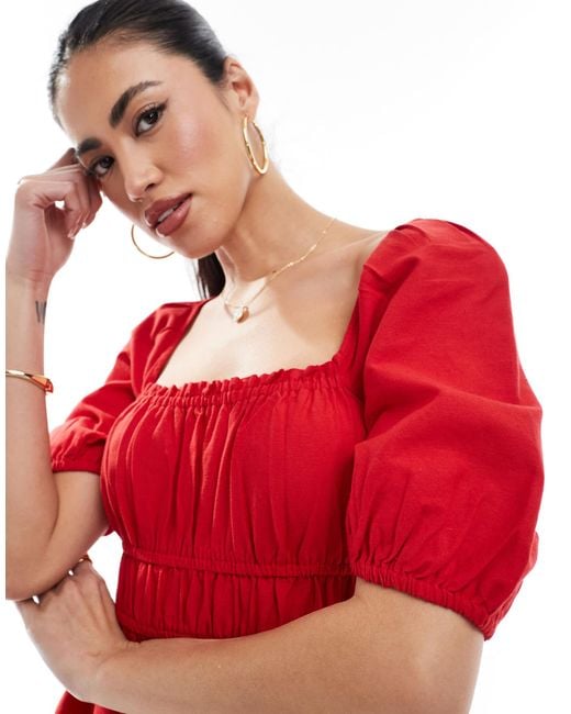 New Look Red – milchmädchenkleid