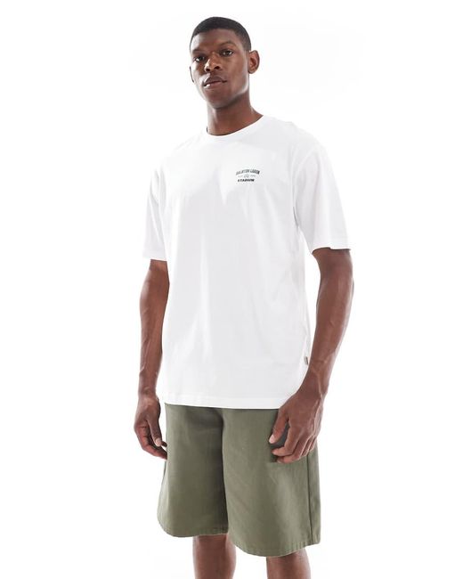 Camiseta Blanca Extragrande Con Estampado "Dalston Dogs" En La Espalda De -Blanco Only & Sons de hombre de color White