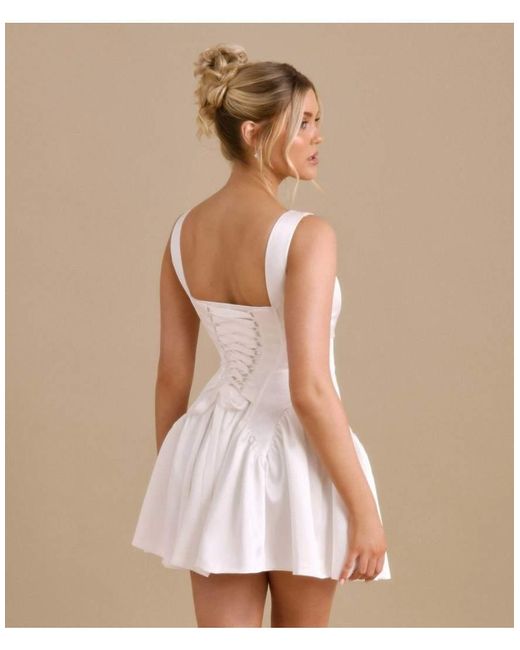 Six Stories Natural Scoop Neck Skater Mini Dress