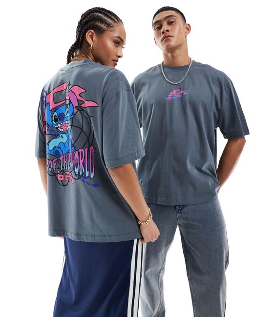 Camiseta unisex extragrande con estampado con licencia ASOS de color Blue
