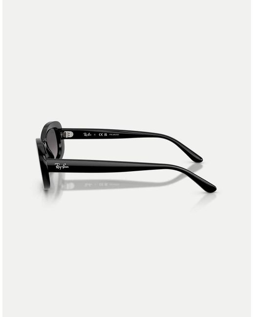 Occhiali Da Sole Ovali Neri Con Lenti Grigie Polarizzate di Ray-Ban in Black