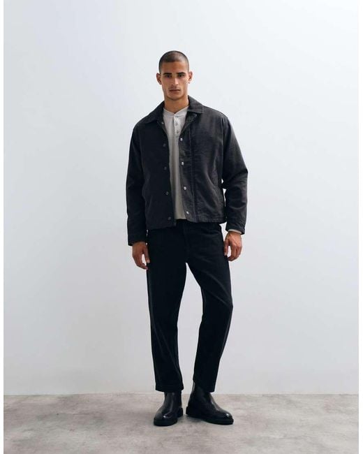 Abercrombie & Fitch Blue Zip Up Canvas Worker Jacket for men