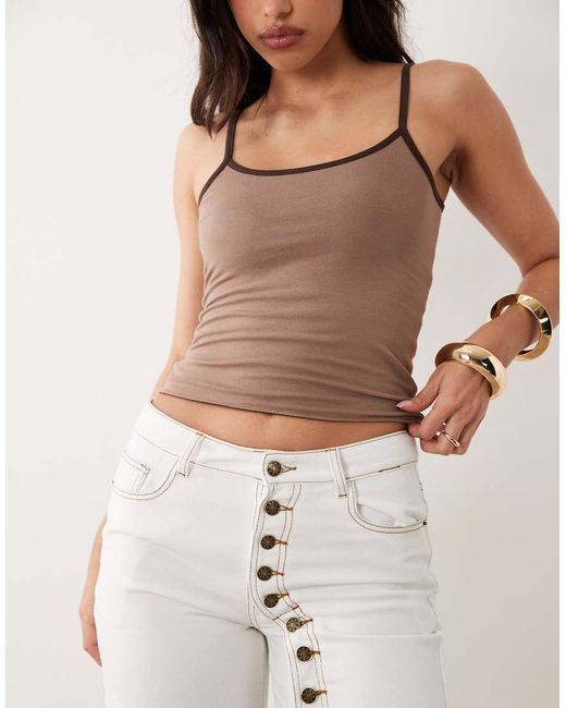 Lioness Natural Penny Exclusive Asymmetric Button Detail Relaxed Leg Jorts